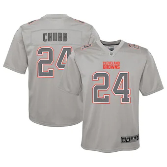 youth nike nick chubb gray cleveland browns atmosphere game